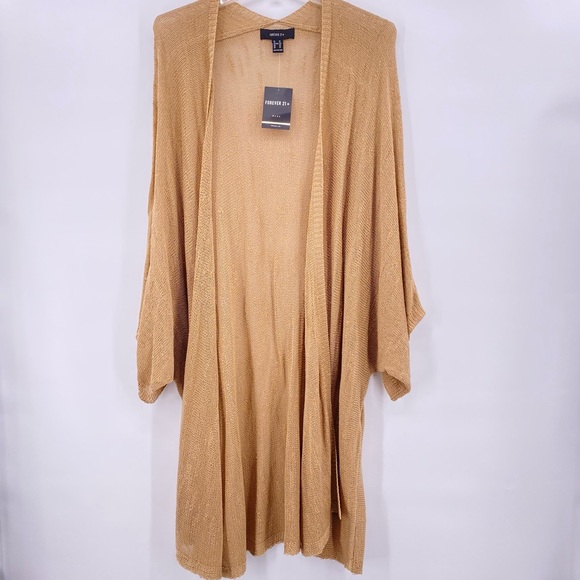 Forever 21 Sweaters - Forever 21 Open Long Cardigan Tan Size 2X